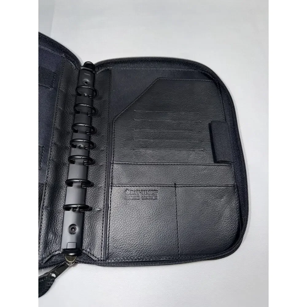Daytimer Organizer Planner 7 Ring Genuine Leather Zipper Closure 7.25 x 9.75”